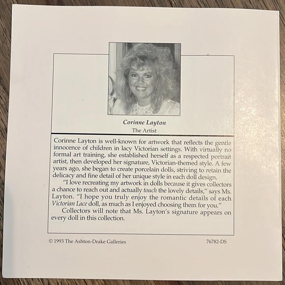 The Ashton-Drake Galleries Victorian Lace Collection Doll “Colleen” - Picture 9 of 14